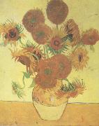 Vincent Van Gogh Still life:Vast with Fourteen Sunflowers (nn04) France oil painting artist